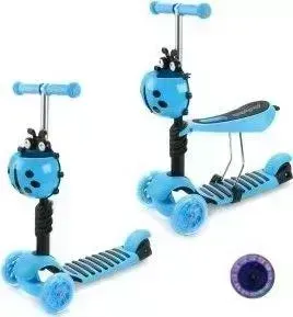 Самокат MOBY KIDS Божья коровка 2 в 1, синий (641271)