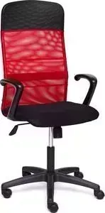 Кресло офисное TetChair BASIC ткань/кож/зам, черный/красный, TW-11/W-08/36-6/06