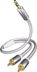 Кабель Inakustik межблочный Premium MP3, 3.5 mm 2RCA, 5 m, 00410005