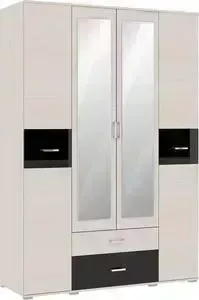 Шкаф АТЛАНТ Сити 4 сосна карелия, черный глянец