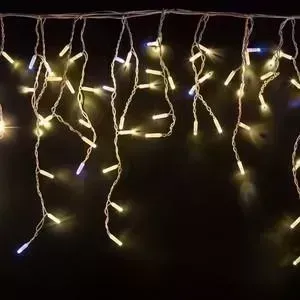 Гирлянда Neon-Night "Айсикл" 4,8х0,6 м, с эффектом мерцания, белый ПВХ, 176LED, цвет: Теплый белый, 220В