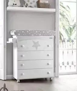 Комод Micuna пеленальный Estela B-970 (Цвет а: White/Grey Матрасик: Stars Grey) (118213)