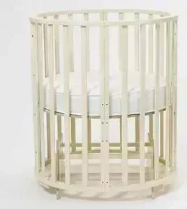 Кровать MR SANDMAN Кроватка Round Универсальная с маятником (12 в 1) Бежевый (KMSR12-0860MSR12-09)
