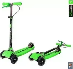 Самокат Y-Scoo MAXI CITY RT Simple Gagarin трансформер с ручным тормозом green (4959)