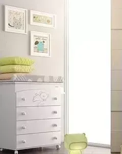 Комод Micuna пеленальный Sweet Bear B-970 (Цвет а: White Матрасик: Stars Grey) (113516)
