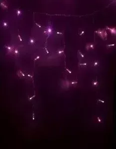 Гирлянда Neon-Night Айсикл (бахрома) светодиодный, 2,4 х 0,6 м, белый провод, 230 В, диоды розовые, 88 LED