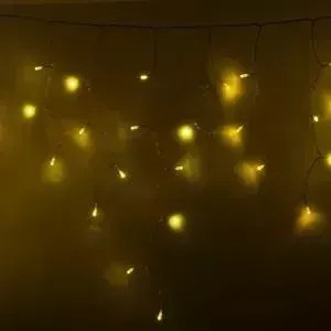 Гирлянда Neon-Night Айсикл (бахрома) светодиодный, 2,4 х 0,6 м, прозрачный провод, 230 В, диоды желтые, 88 LED