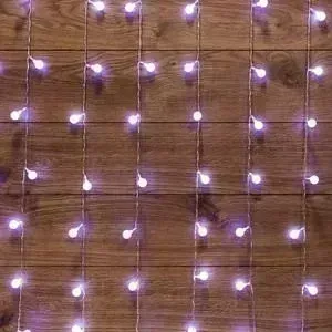 Гирлянда Neon-Night "Светодиодный Дождь" 1,5*1,5 м, с насадками шарики, свечение с динамикой, прозрачный провод, 230 В, диоды Белый