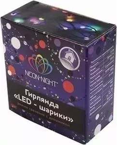 Гирлянда Neon-Night "Мультишарики" d 38 мм, 10 м, черный ПВХ, 40 диодов, цвет белый