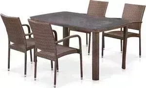 Комплект Afina garden плетеной мебели из искусственного ротанга T51A/Y376-W773-150x85 4Pcs brown