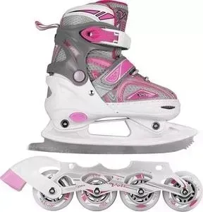 Коньки-ролики 2 в 1 MaxCity Volt Ice розовый р.39-42