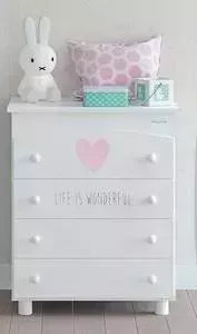 Комод Micuna пеленальный Wonderful B-970 white/pink hearts