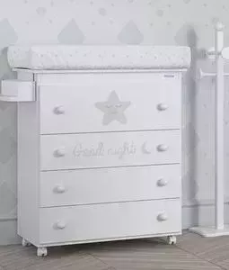 Комод Micuna пеленальный Istar B-947 white/grey матрасик stars grey