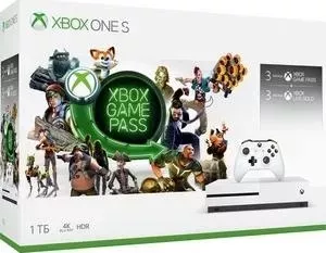 Игровая приставка MICROSOFT XBox One S 1Tb + подписки Xbox Game Pass на 3мес. + Xbox Live Gold на 3мес. (234-00357)