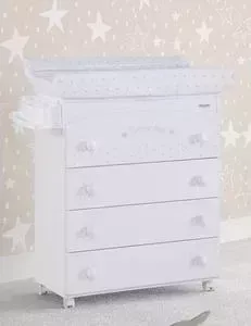 Комод Micuna пеленальный Bonne Nuit B-970 white матрасик stars grey