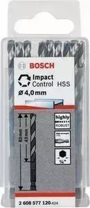 Сверло по металлу BOSCH 10шт Impact Control с шестигранным хвостовиком 4 мм (2.608.577.120)