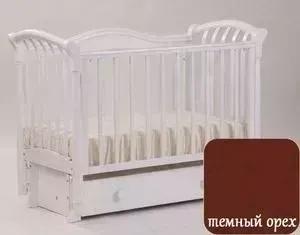 Кроватка детская Кубаньлесстрой Азалия с ящиком маятник продольного качания темный орех БИ 10.3