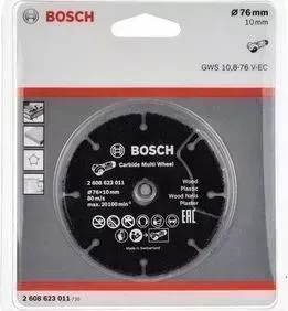 Диск пильный BOSCH по дереву 76 мм для GWS 10.8 твердосплавный (2.608.623.011)