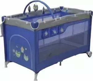 Манеж Mille кровать DELUXE 60 х120( blue) 2 уровня,сумка G120DLX