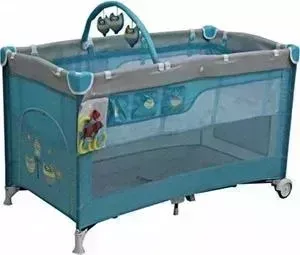 Манеж Mille кровать DELUXE 60 х120( turquiose)2 уровня,сумка G120DLX