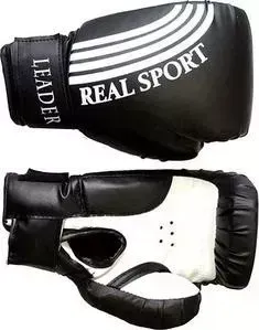 Перчатки боксерские RealSport Leader 6 унций черный