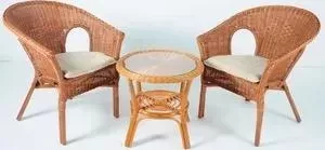 Комплект Vinotti 02/08, 2 кресла+стол коньяк