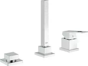Смеситель на борт ванны Grohe Eurocube 3 отверстия, с монтажным бором , с механизмом (19966000, 29037000)