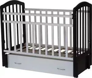 Кроватка детская Антел маятник Щенки Алита 4 а/с поперечное качание закрытый ящик слоновая кость/венге