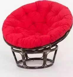 Кресло Vinotti Papasan 23/01 Т темный коньяк, красная подушка