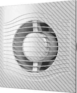 Вентилятор DICITI осевой вытяжной с обратным клапаном D 100 декоративный (SLIM 4C white carbon)