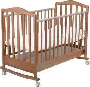 Кроватка детская Papaloni Винни 120х60см колеса/качалка светлый орех