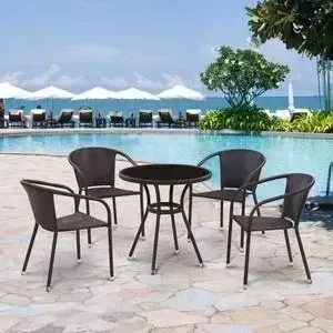Комплект мебели Afina garden из искуственного ротанга T282ANS/Y137C-W53brown (4+1)