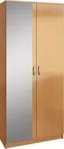Шкаф МАСТЕР двухдверный с зеркалом Ольга (бук) МСТ-ПДО-Ш2-БК-З2