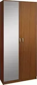 Шкаф МАСТЕР двухдверный с зеркалом Ольга (орех) МСТ-ПДО-Ш2-ОР-З2