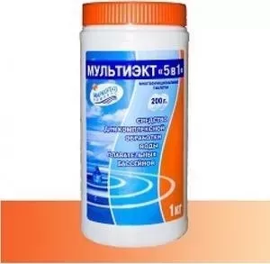 Комплексное средство для обеззараживания и очистки воды Маркопул Кэмиклс М65 Мультиэкт 5 в 1 (1кг) таблетки 200г