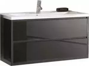 Тумба с раковиной АКВАТОН с Римини 80 чёрный глянец (1A1383K0RN950)