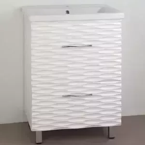 Тумба с раковиной Style line с Ассоль 60 техно платина (2000949083476, S-UM-COM60/1-w)