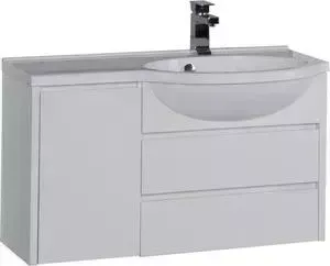 Тумба с раковиной AQUANET с Лайн 90 R белая (164937, 164745)