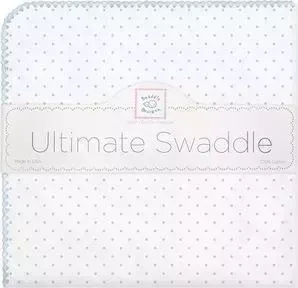 Фланелевая пеленка SwaddleDesigns для новорожденного Pstl Blue Dot (SD-001PB)