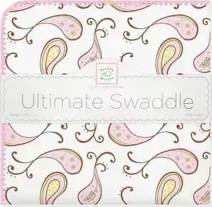Фланелевая пеленка SwaddleDesigns для новорожденного Pink Paisley (SD-120PP)
