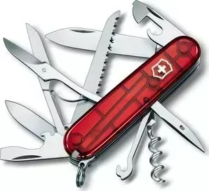Нож Victorinox Huntsman 1.3713.T (91мм, 15 функций, полупрозрачный красный)