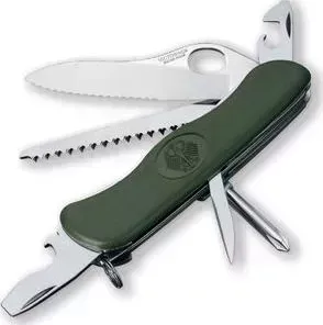Нож Victorinox Military 0.8461.MW4DE (c фиксатором лезвия 10 функций, зеленый).