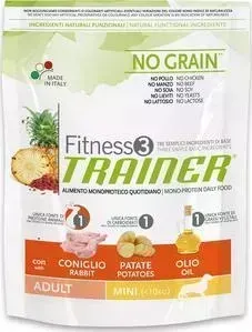 Сухой корм Trainer Fitness3 No Grain Mini Adult Rabbit and Potatoes беззерновой с кроликом и картофелем для собак мелких пород 800г