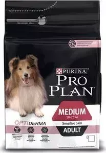 Сухой корм PRO PLAN OPTIDERMA Sensitive Skin Adult Medium с лососем и рисом для собак средних пород с чувствительной кожей 3кг (12272211)