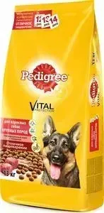 Сухой корм Pedigree Vital Protection с говядиной для собак крупных пород 13кг (10113864)