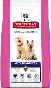 Сухой корм Hill&amp;#039;s Hill&s Science Plan Small Miniature Mature Adult 7+ with Chicken с курицей для собак декоративных пород старше 7лет 1,5кг (2826): характери