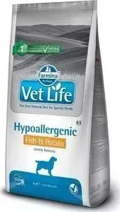 Сухой корм Farmina Vet Life Hipoallergenic Canine Fish Potato диета с рыбой и картофелем при пищевой аллергии для собак 2кг (25265)