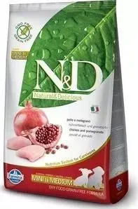 Сухой корм Farmina ND Puppy Mini Medium GF Chicken Pomegranate беззерновой с курицей и гранатом для щенков мелких и средних пород 800г
