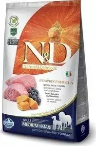Сухой корм Farmina ND Dog MediumMaxi GF Pumpkin Lamb Blueberry беззерновой с ягненком черникой тыквой для собак средних и крупных пород 12кг: характер