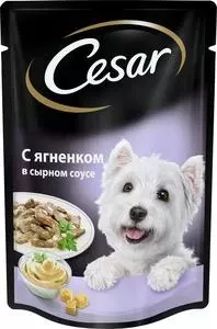 Паучи Cesar аппетитные блюда с ягненком в сырном соусе для собак всех пород 100г (10156796)